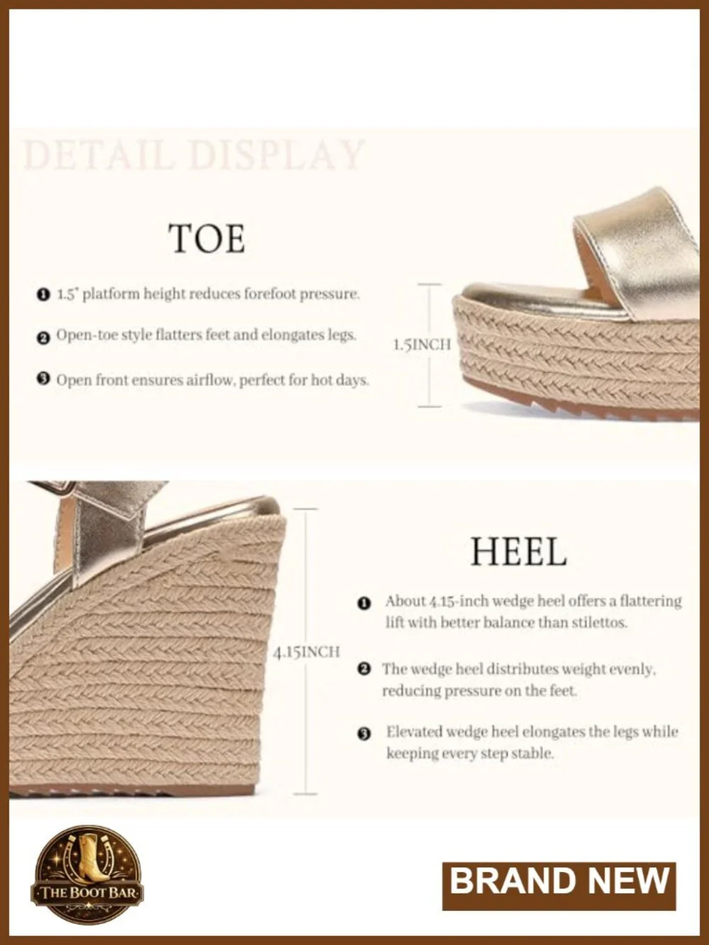 Platform Wedge Sandals with Ankle Strap Espadrille Style